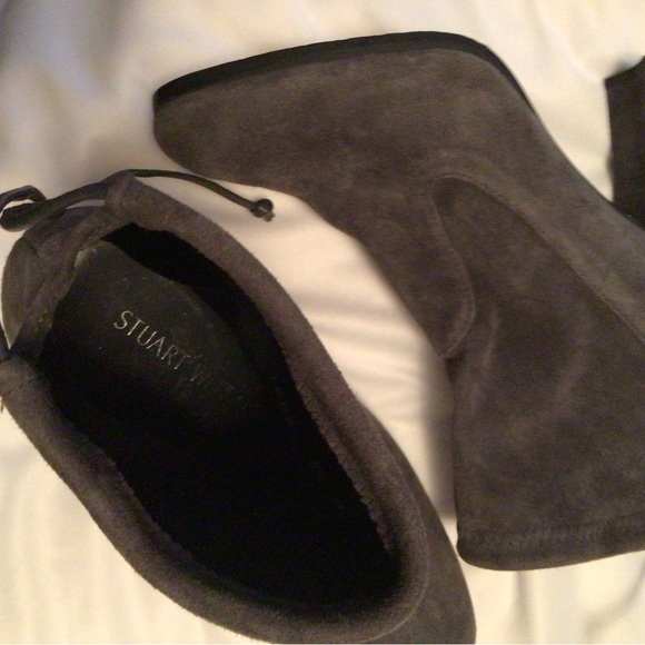 Stuart Weitzman Tie Back Bootie Gray Size 6 1/2 M - Picture 5 of 7